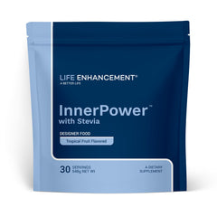 Life Enhancement InnerPower bottle being poured for quick energy on the go.
