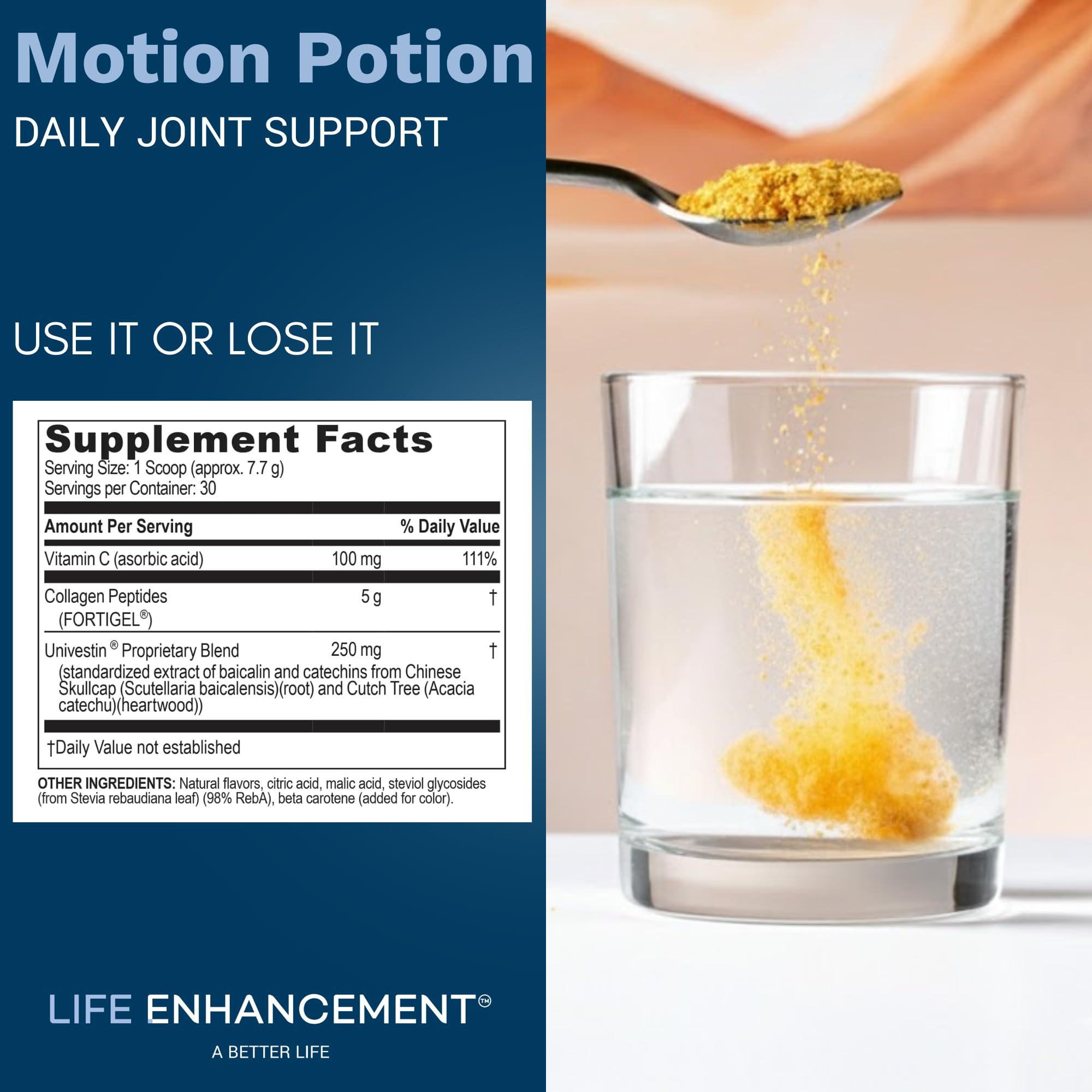 Life Enhancement Motion Potion packaging box emphasizes compact, travel-friendly design.