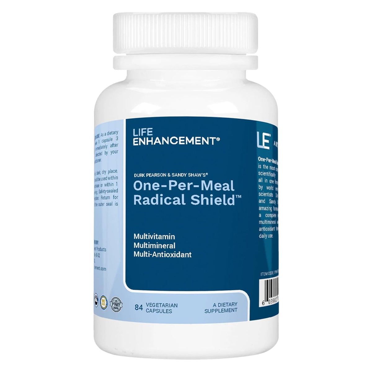 Life Enhancement One-Per-Meal Radical Shield bottle for daily balanced nutrition support.