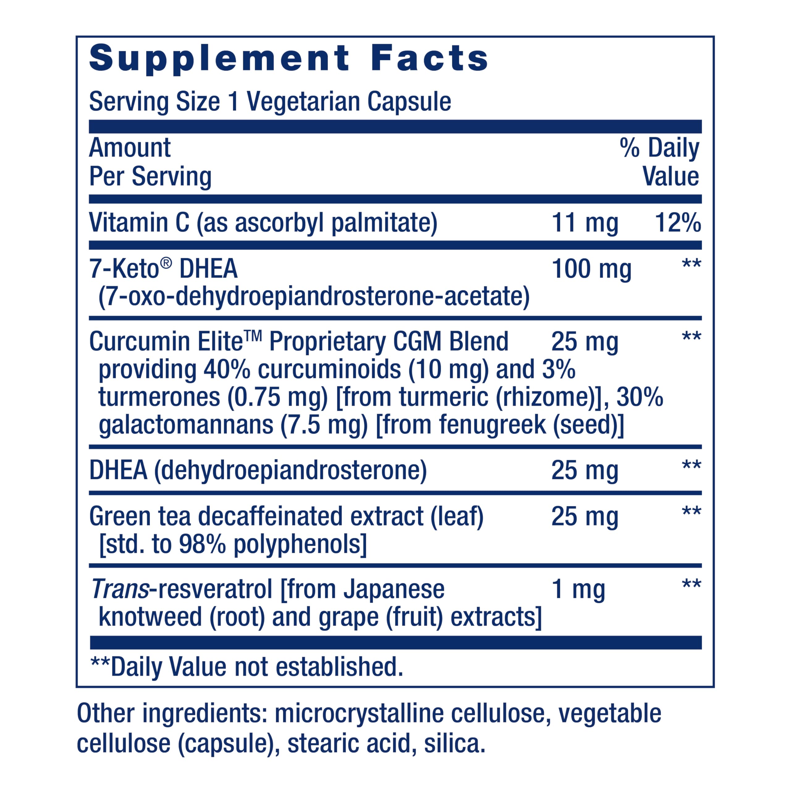 Life Extension 7-Keto DHEA capsules bottle supporting healthy body composition.