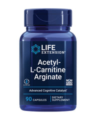 Life Extension Acetyl-L-Carnitine Arginate bottle highlights energy support.