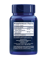 Life Extension Acetyl-L-Carnitine Arginate capsules for brain and nerve support.