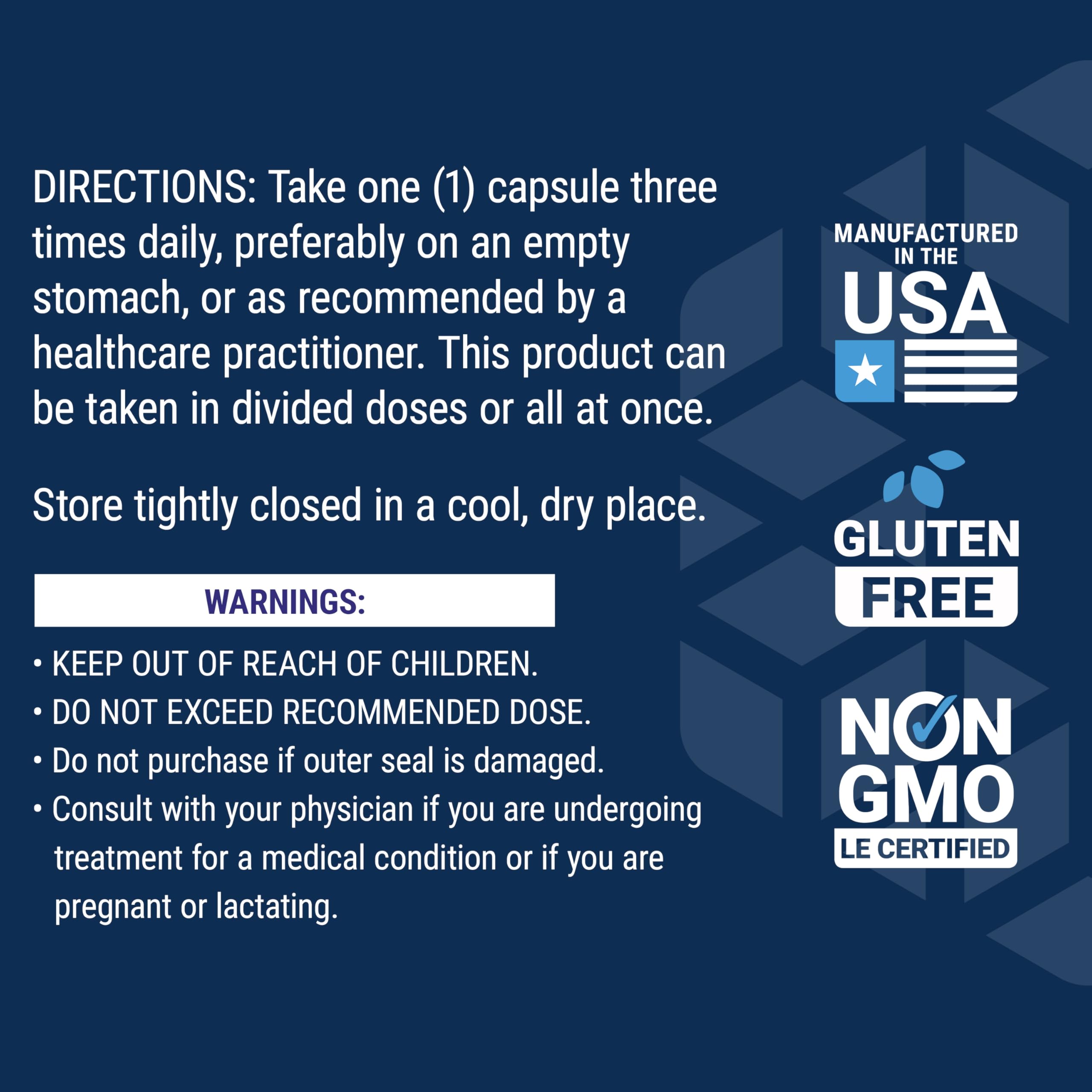 Life Extension non-GMO badge on bottle.