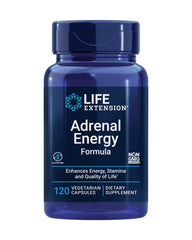 Life Extension Adrenal Energy bottle front view showing capsules for daily stress support
