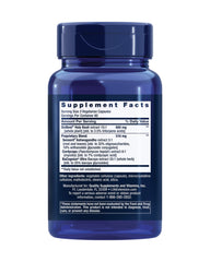 Life Extension Adrenal Energy capsules close-up highlighting vegetarian formula for clean energy