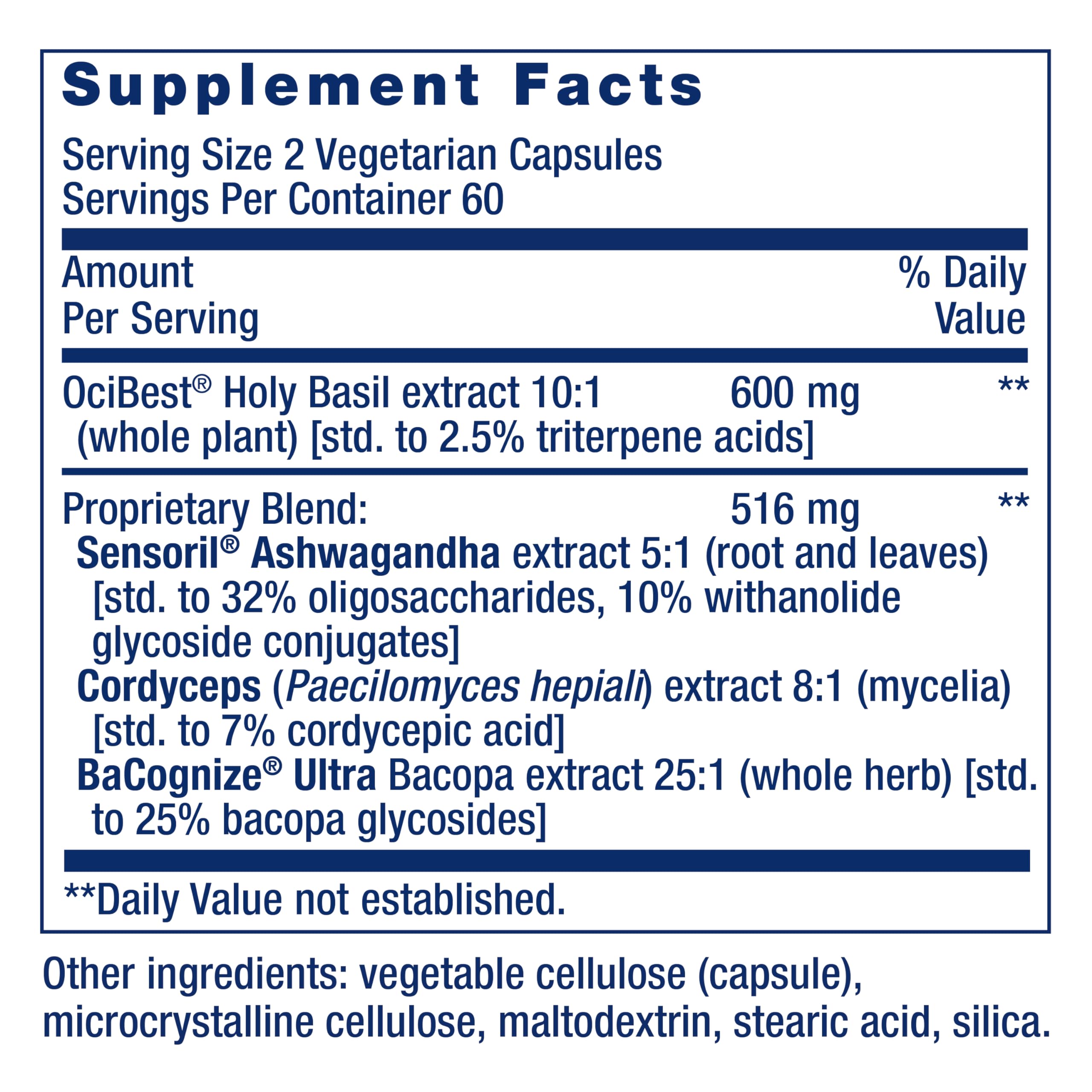 Life Extension Adrenal Energy label close-up noting gluten-free and non-GMO quality