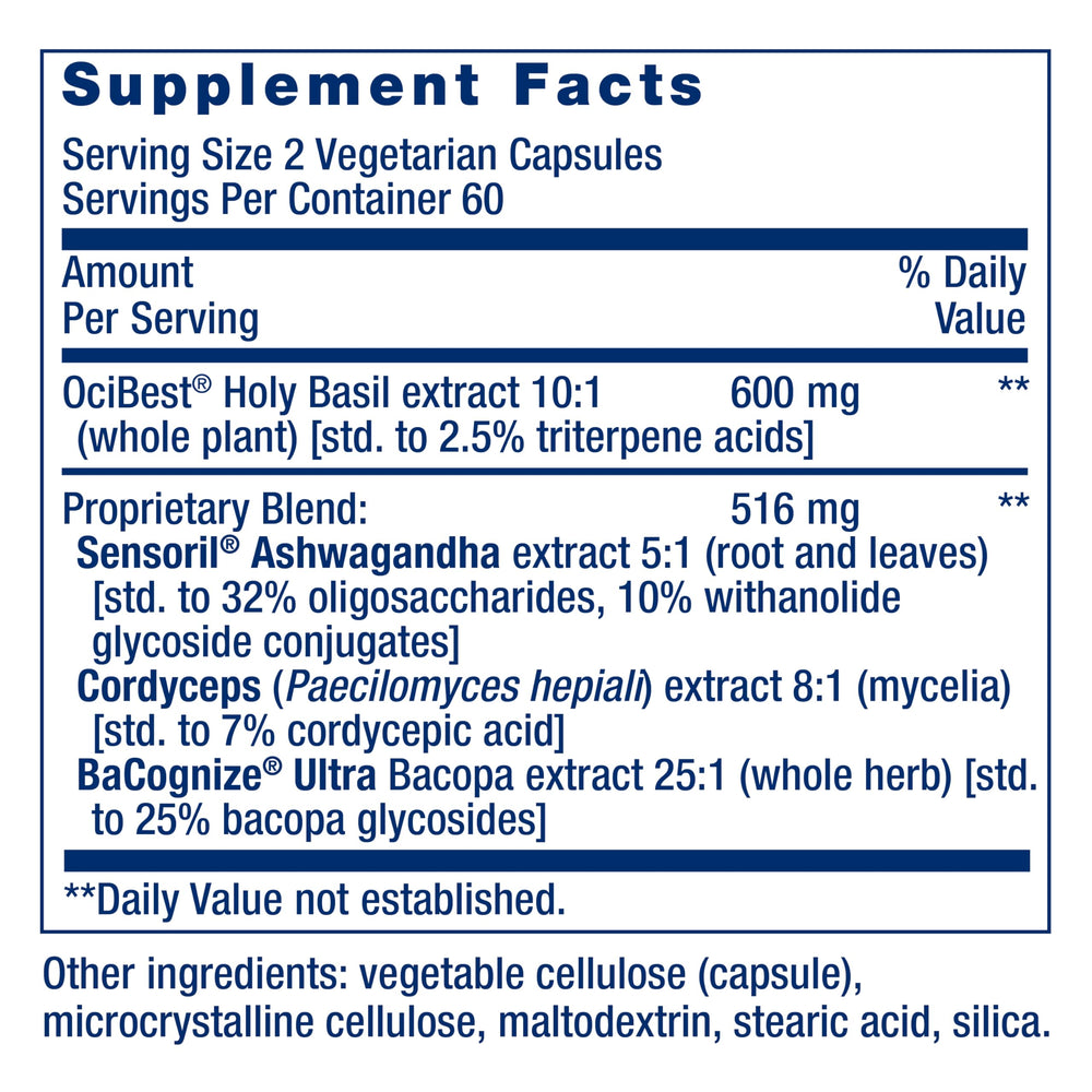 Life Extension Adrenal Energy label close-up noting gluten-free and non-GMO quality