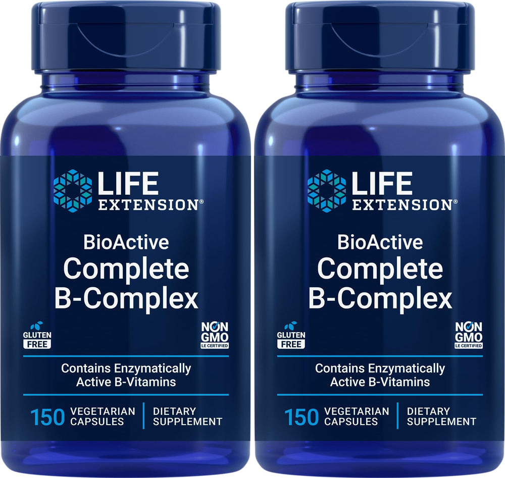 Life Extension BioActive Complete B-Complex bottle—daily nutrition support with active B vitamins.