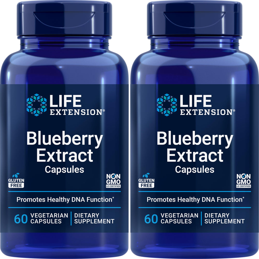 Life Extension Blueberry Extract pack 2 box shows packaging with antioxidant-rich support