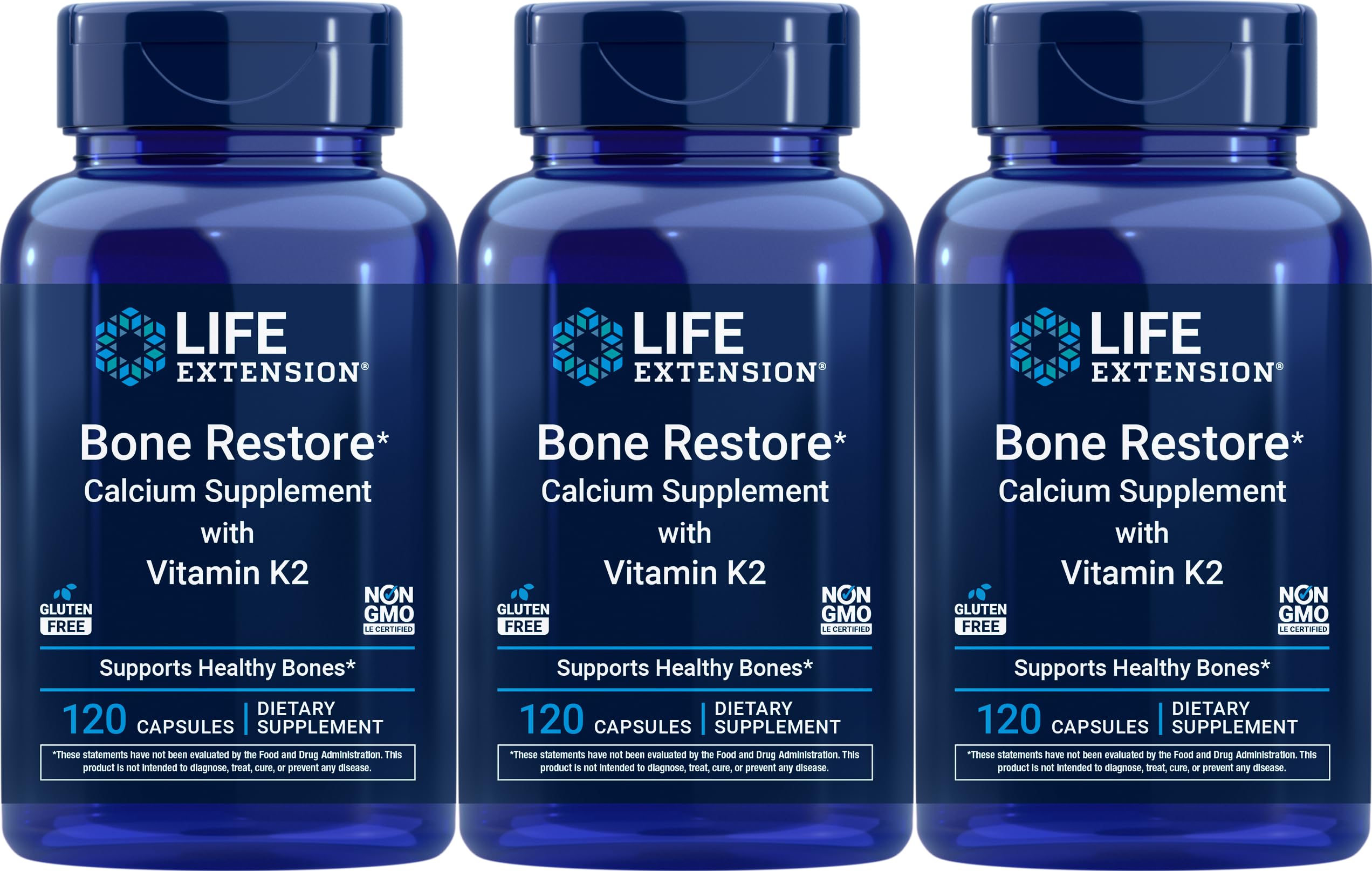 Life Extension Bone Restore bottle with calcium and Vitamin K2 for bone support
