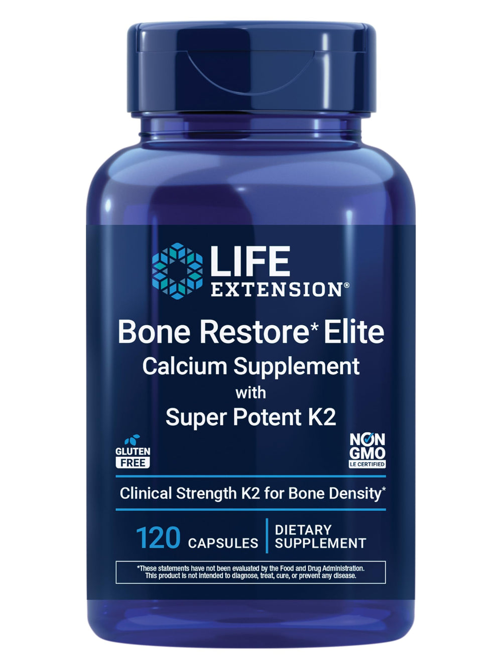 Life Extension Bone Restore Elite bottle with capsules for bone health support