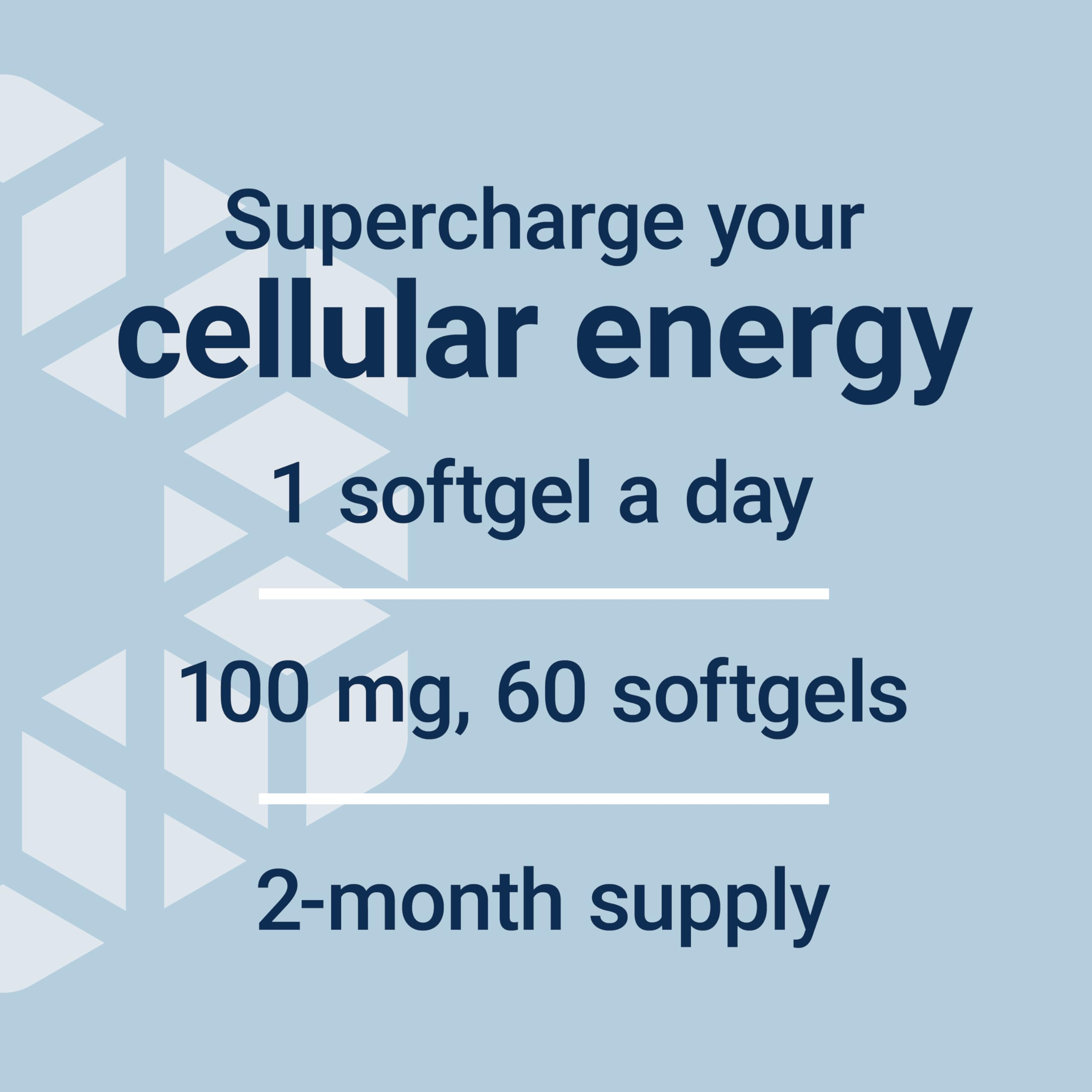 Life Extension CoQ10 energy mitochondria diagram illustrating cellular energy potential.