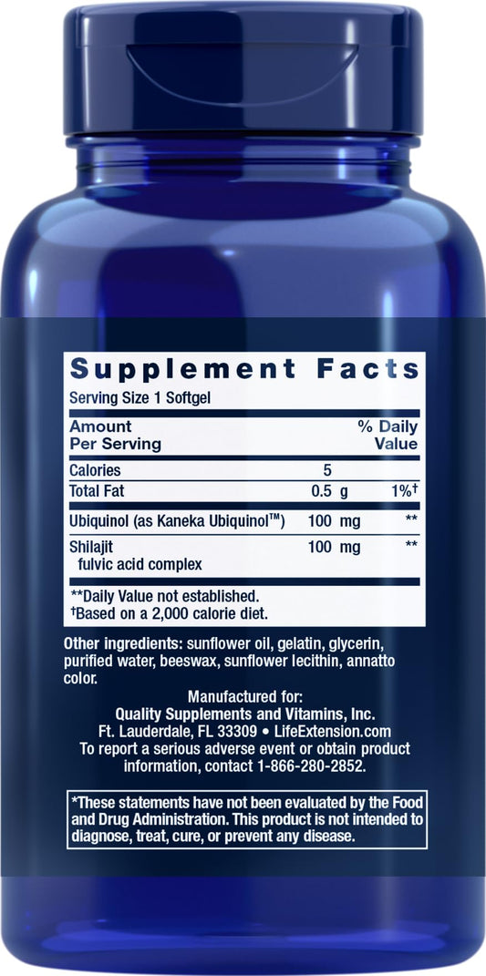 Life Extension CoQ10 softgels in pack demonstrating daily supplementation