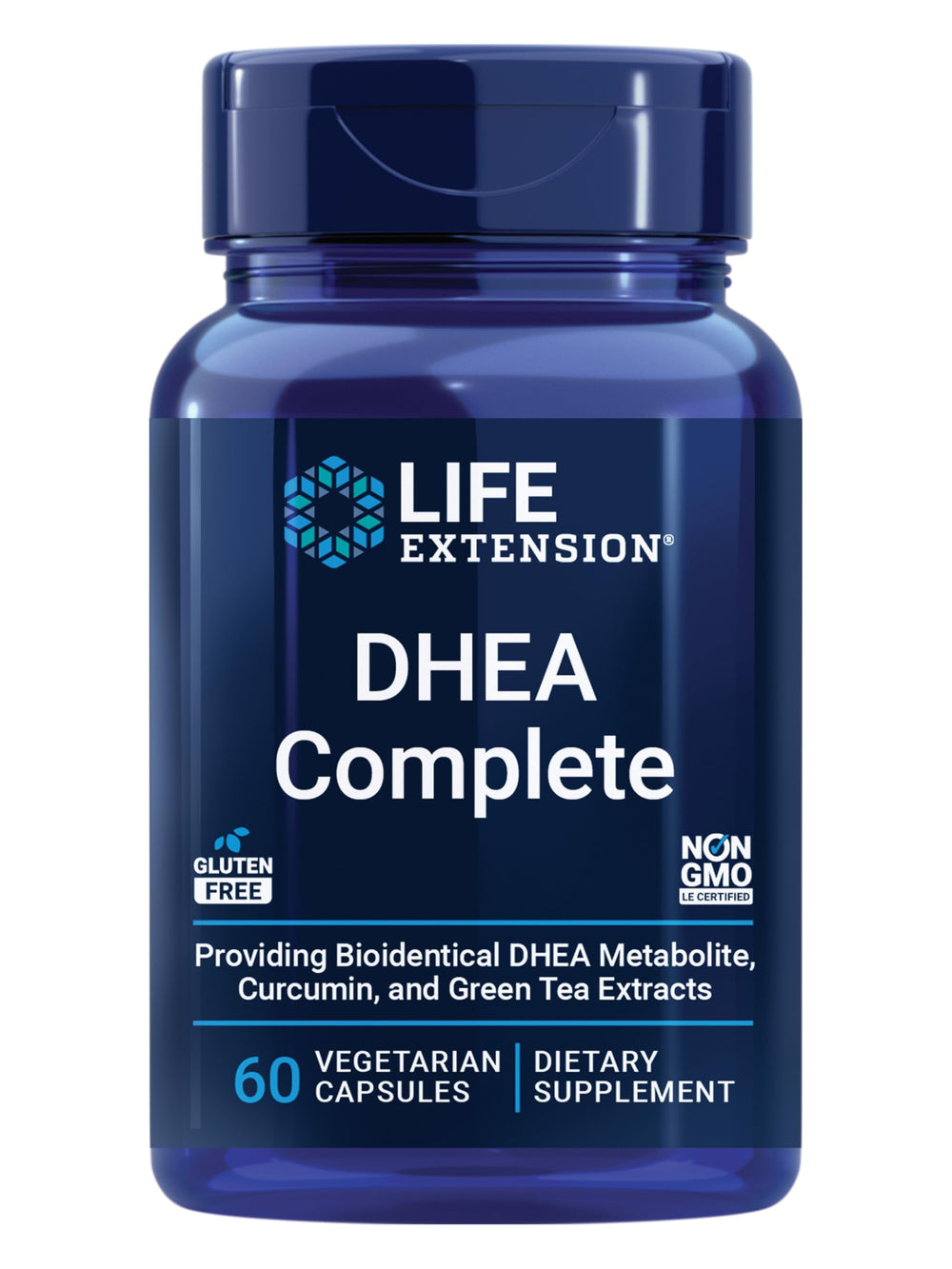 Life Extension DHEA Complete bottle for daily wellness routine.