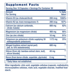 Dr. Strum's Intensive Bone Formula label highlights gluten-free and non-GMO sourcing