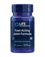 Life Extension Fast-Acting Joint Formula bottle highlights keratin support for healthier joint tissue and comfort.