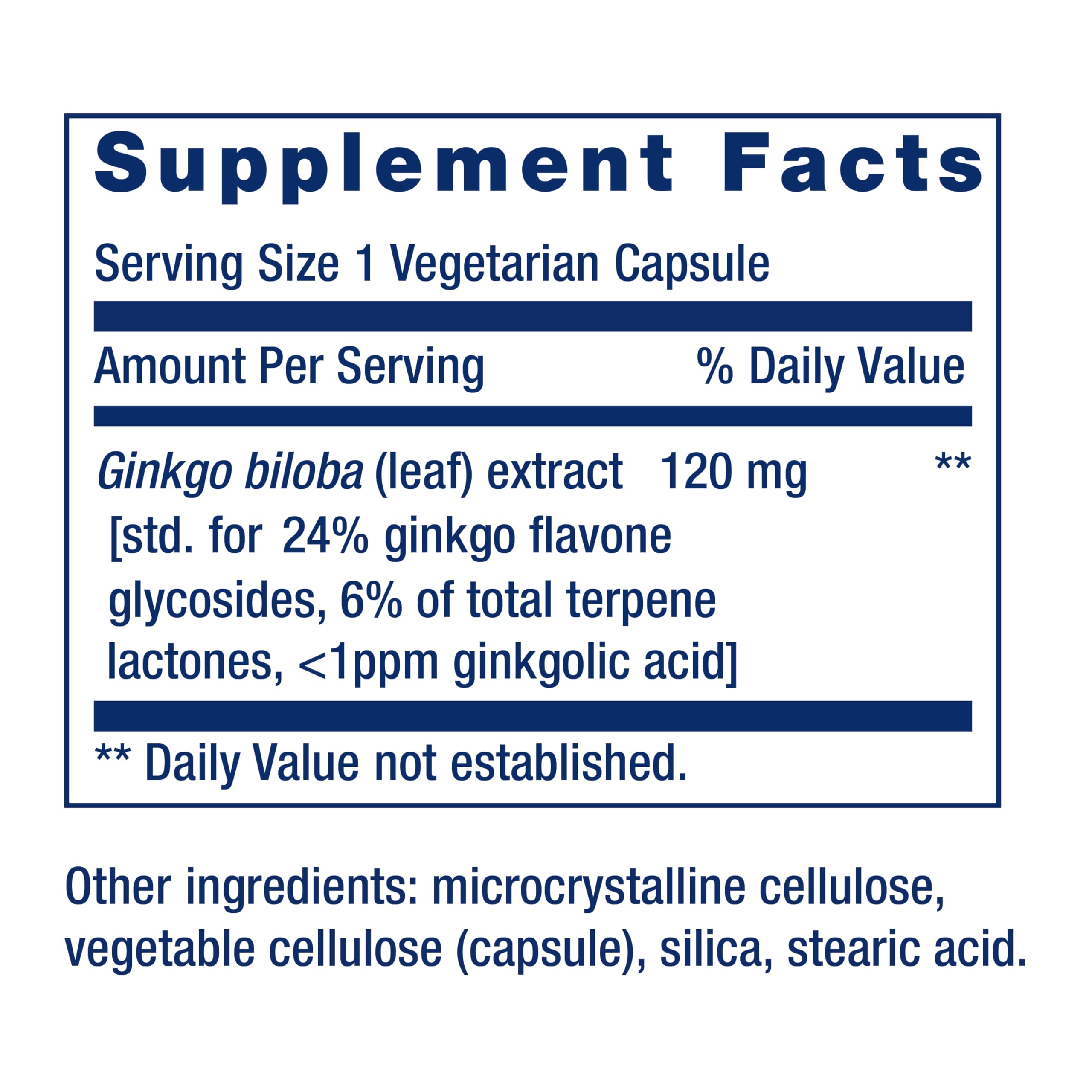 Life Extension Ginkgo Biloba capsules for daily memory support and focus.