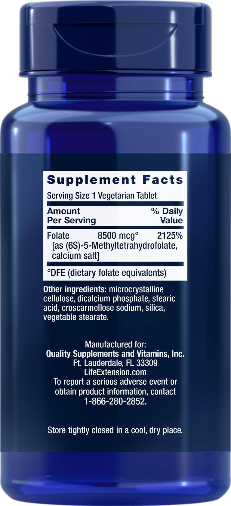 Life Extension High Potency Optimized Folate tablets in pack for consistent intake