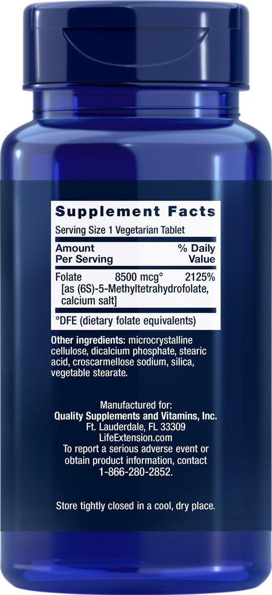 Life Extension High Potency Optimized Folate tablets in pack for consistent intake