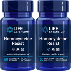 Life Extension Homocysteine Resist bottle front with vegetarian capsules