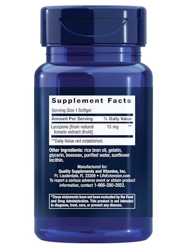Life Extension Mega Lycopene softgels closeup highlighting easy-to-swallow capsules for routine use.