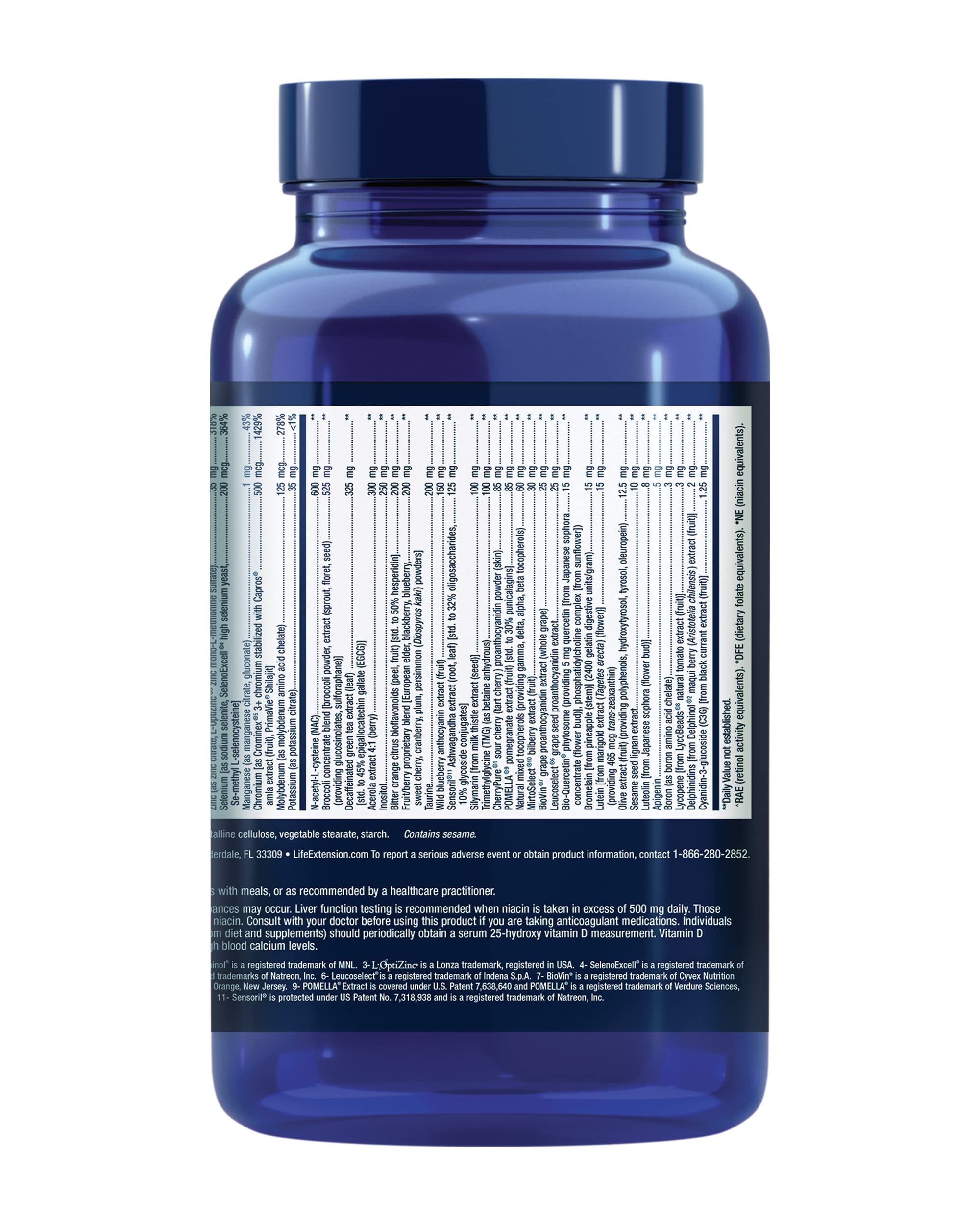 Life Extension Mix gluten-free label emphasizes copper-free formulation.