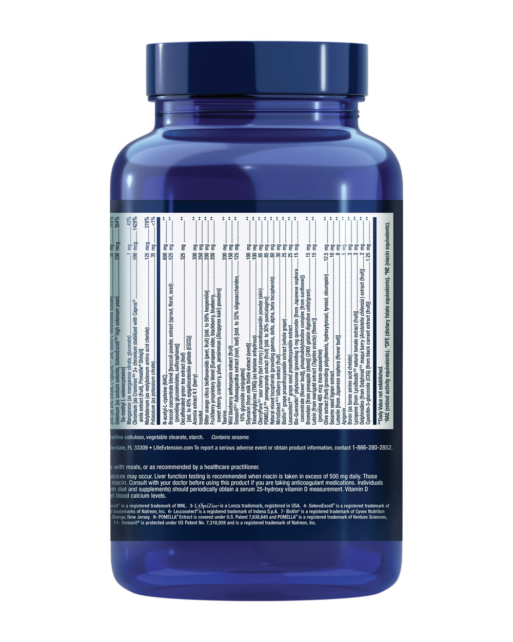 Life Extension Mix gluten-free label emphasizes copper-free formulation.