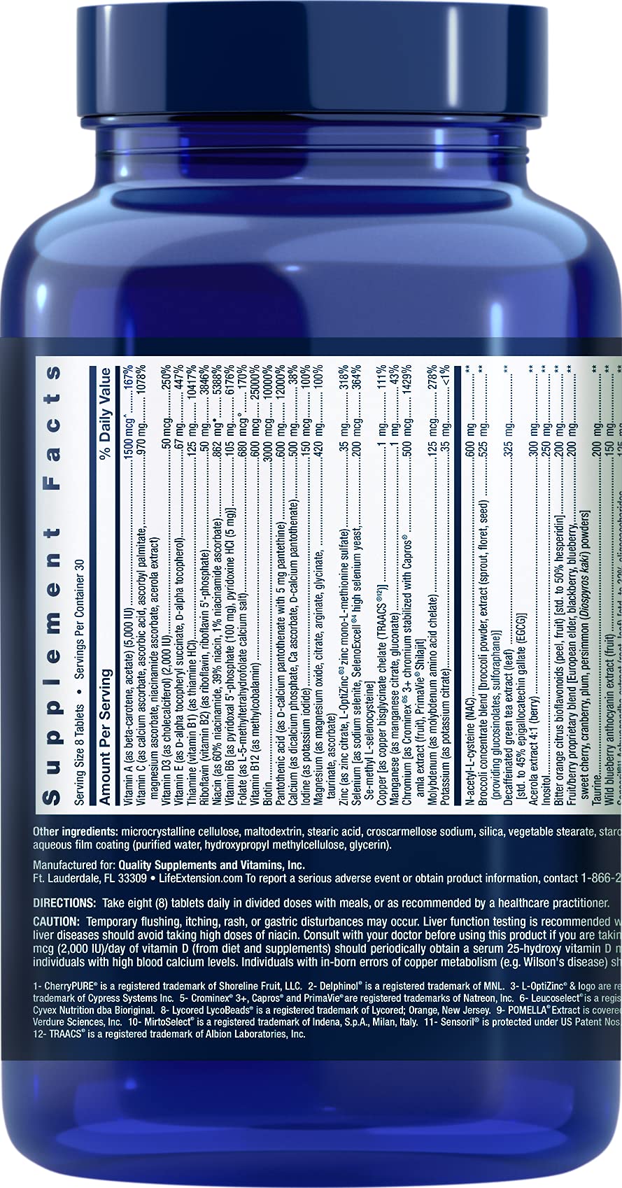Life Extension Mix tablets closeup on label; all-in-one daily nutrition for immune and heart health