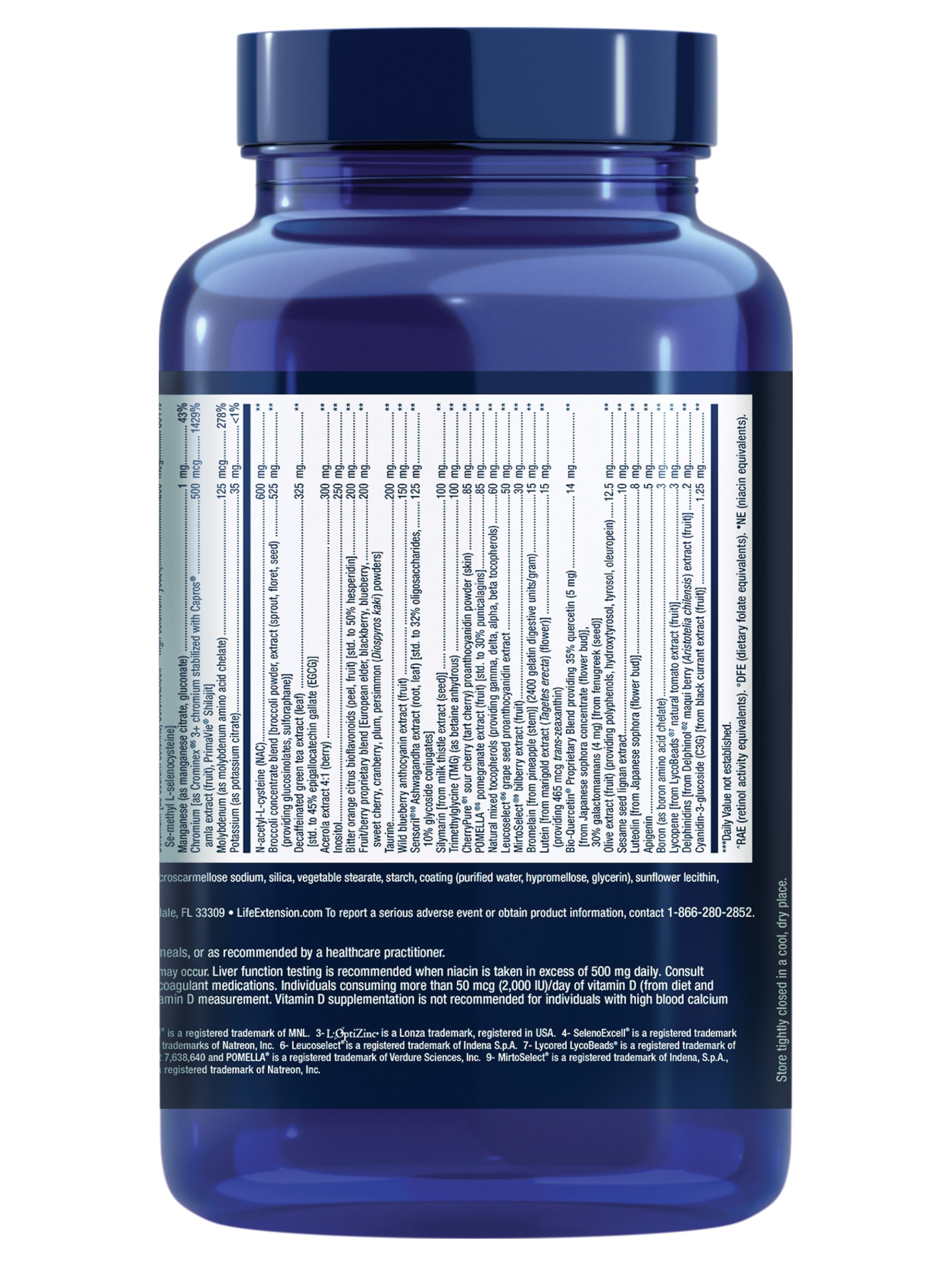 Life Extension Mix without Copper bottle side emphasizes copper-free formula for sensitive dietary needs.