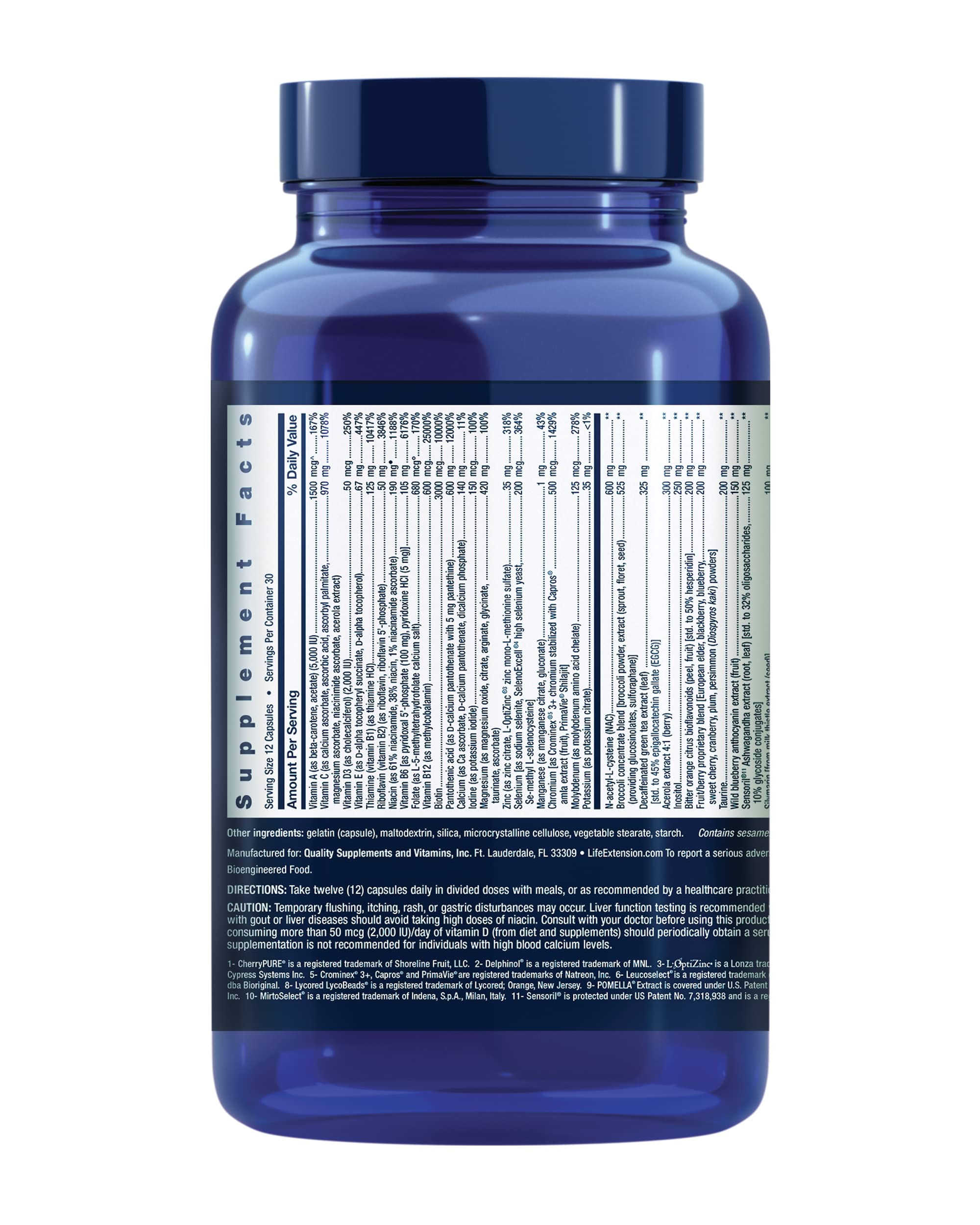 Life Extension Mix capsules close-up highlighting high potency nutrients for wellness.