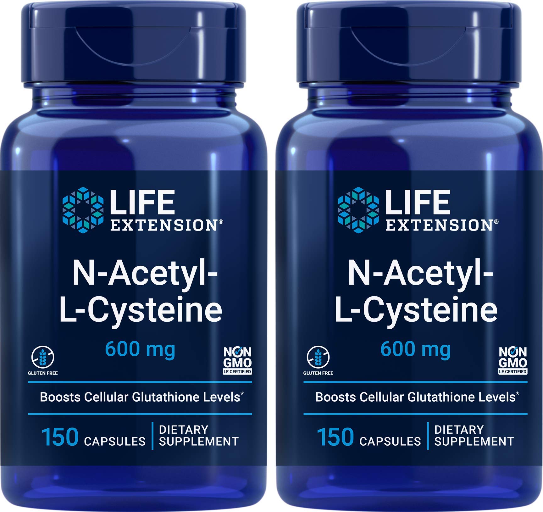 Life Extension NAC 600mg bottle front showcasing label and antioxidant potential