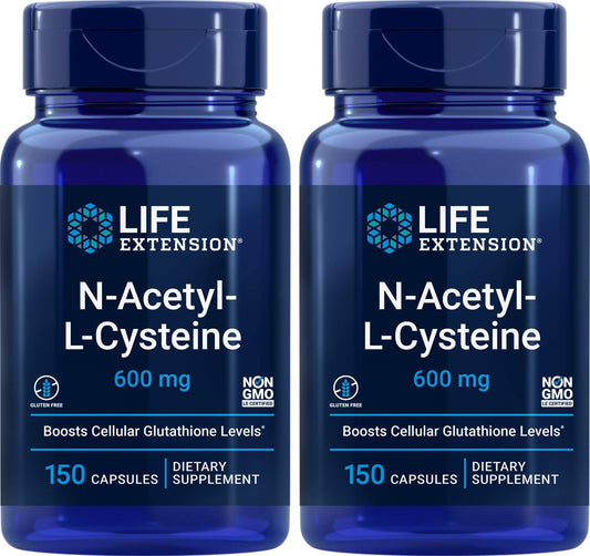 Life Extension NAC 600mg bottle front showcasing label and antioxidant potential