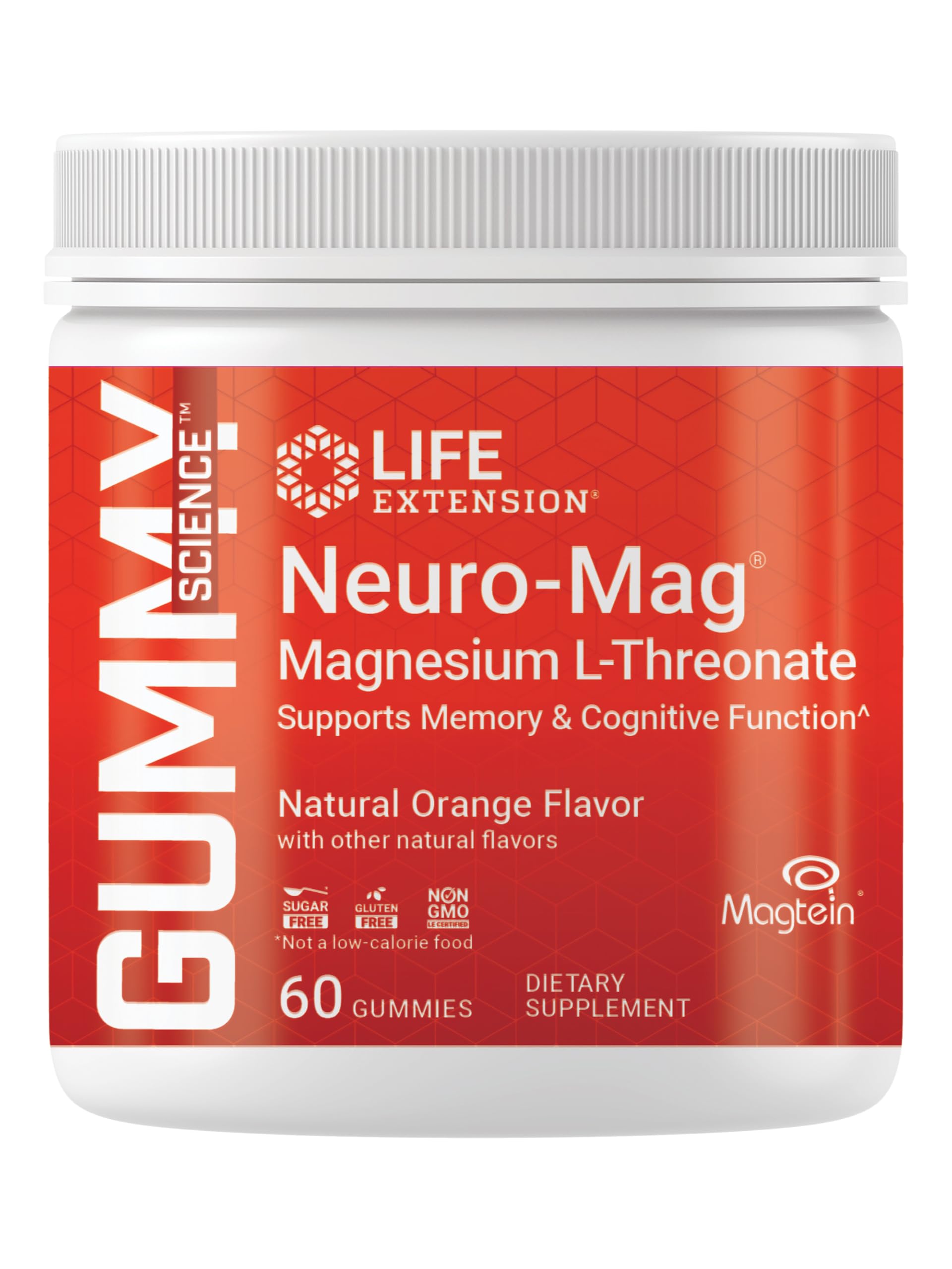 Life Extension Neuro-Mag bottle on shelf highlighting convenient memory support.