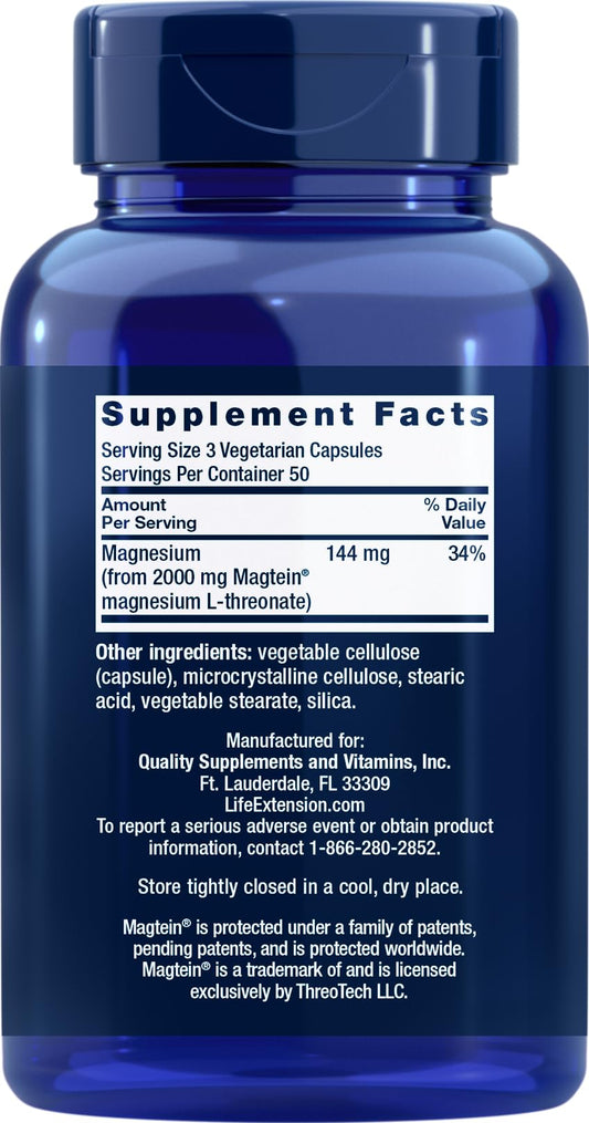 Life Extension Neuro-Mag capsules close-up highlighting Magtein absorption