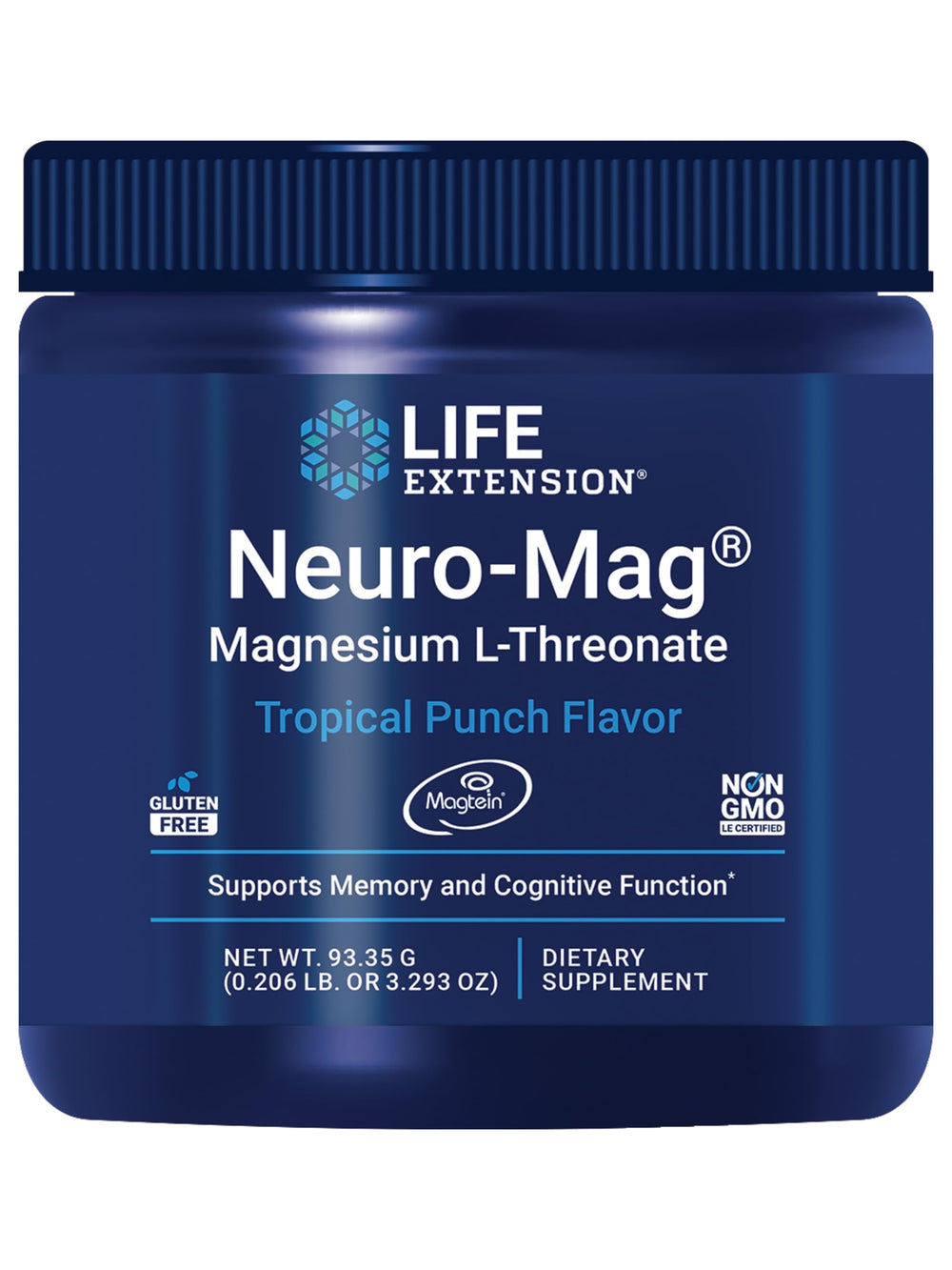 Life Extension Neuro-Mag Tropical Punch bottle with ultra-absorbable magnesium formula visible