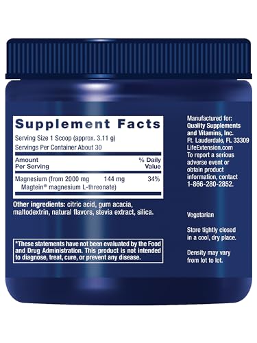 Life Extension Neuro-Mag Tropical Punch label closeup showing gluten-free and non-GMO features