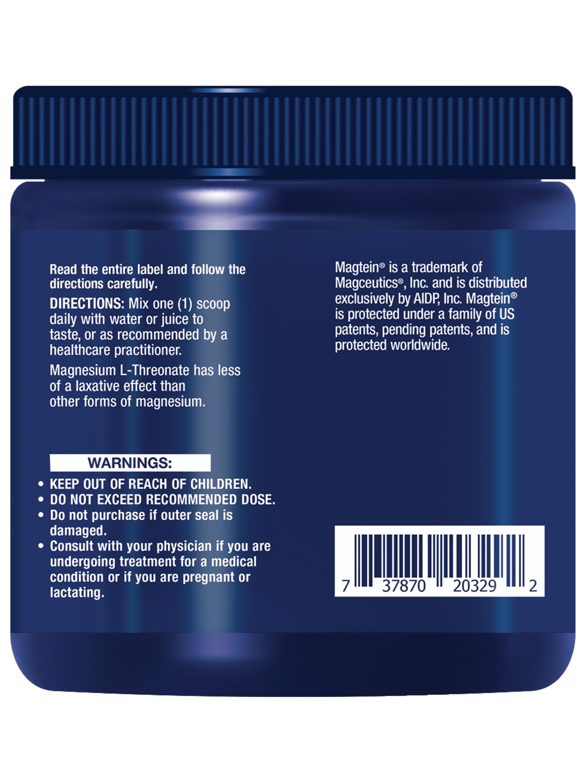 Neuro-Mag Tropical Punch powder dispense illustrates easy daily dosing