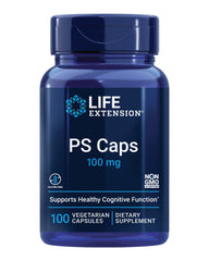 Life Extension PS Caps bottle shows packaging with potential cognitive support.