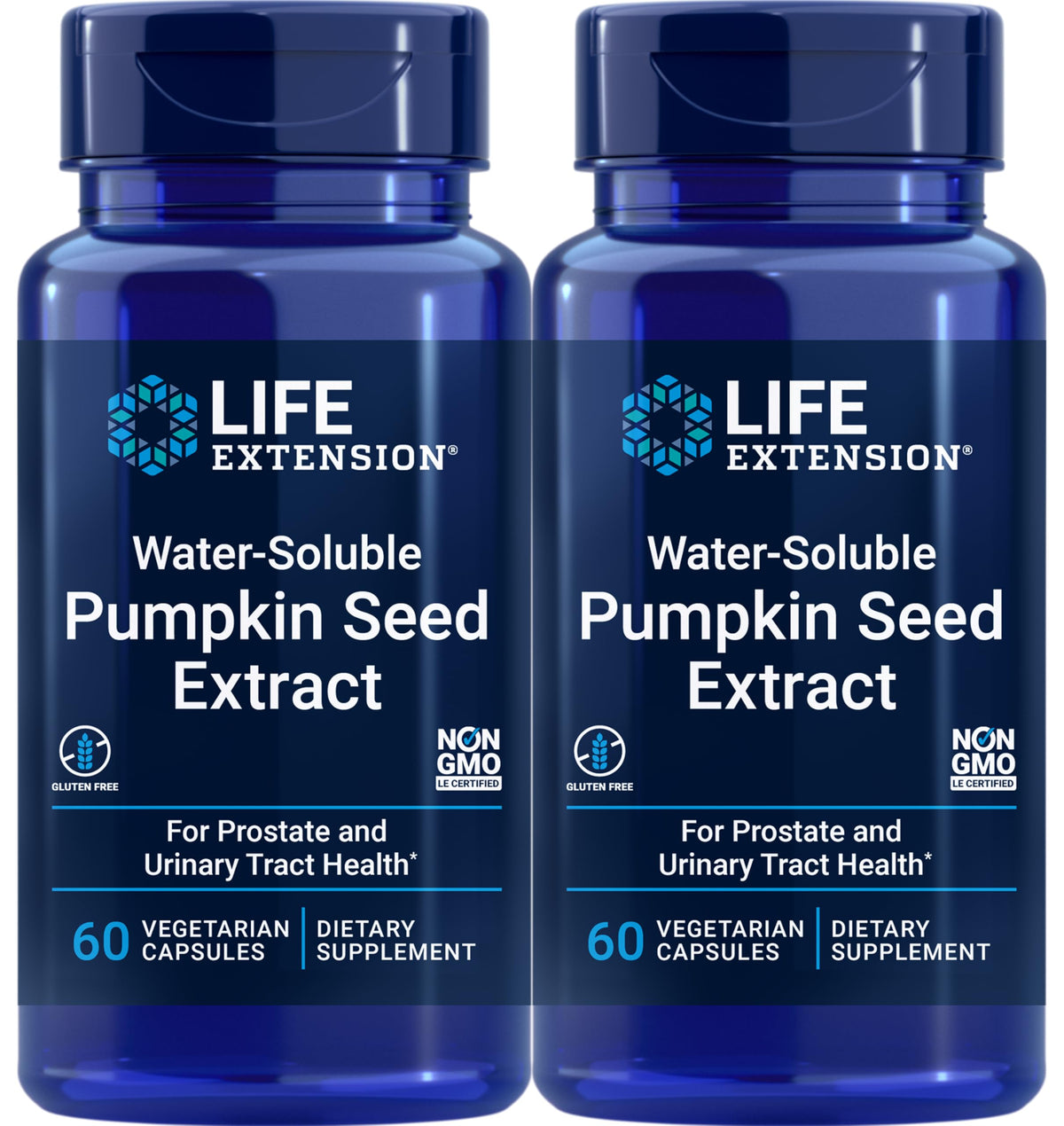 Life Extension Water-Soluble Pumpkin Seed Extract bottle for daily wellness support.