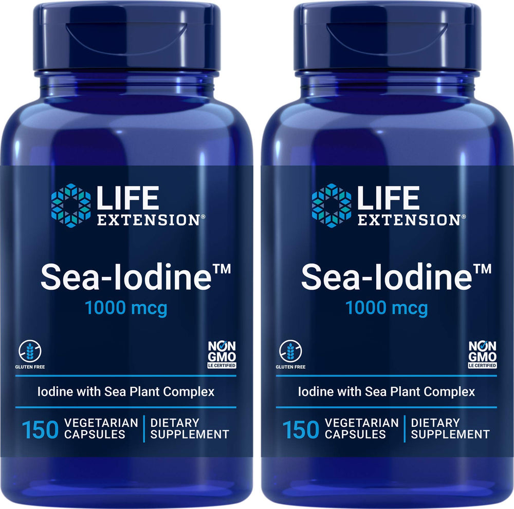 Life Extension Sea Iodine 1,000 mcg bottle front view for daily iodine support.