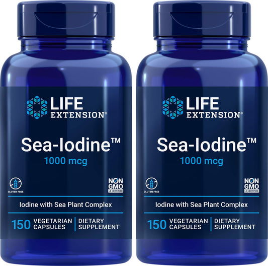 Life Extension Sea Iodine 1,000 mcg bottle front view for daily iodine support.