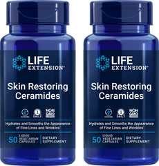 Life Extension Skin Restoring Ceramides bottle supports hydration for a smoother complexion.