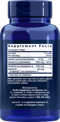 Life Extension Super K bottle label shows K1, MK-4, and MK-7.