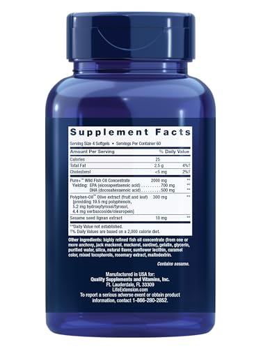 Life Extension Super Omega-3 capsules pouring for daily wellness routine