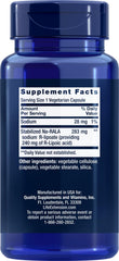 Life Extension Super R-Lipoic Acid 240 mg capsules close-up showing easy-to-swallow format.