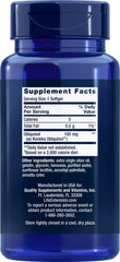 Back view of Life Extension Super Ubiquinol CoQ10 highlighting purity and potency