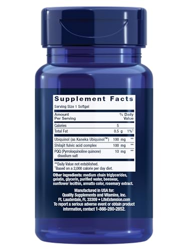 Life Extension Super Ubiquinol CoQ10 with PQQ softgels ready for daily use.