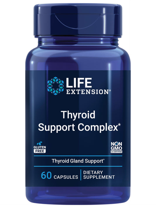 Life Extension Thyroid Support Complex bottle front for daily energy support.