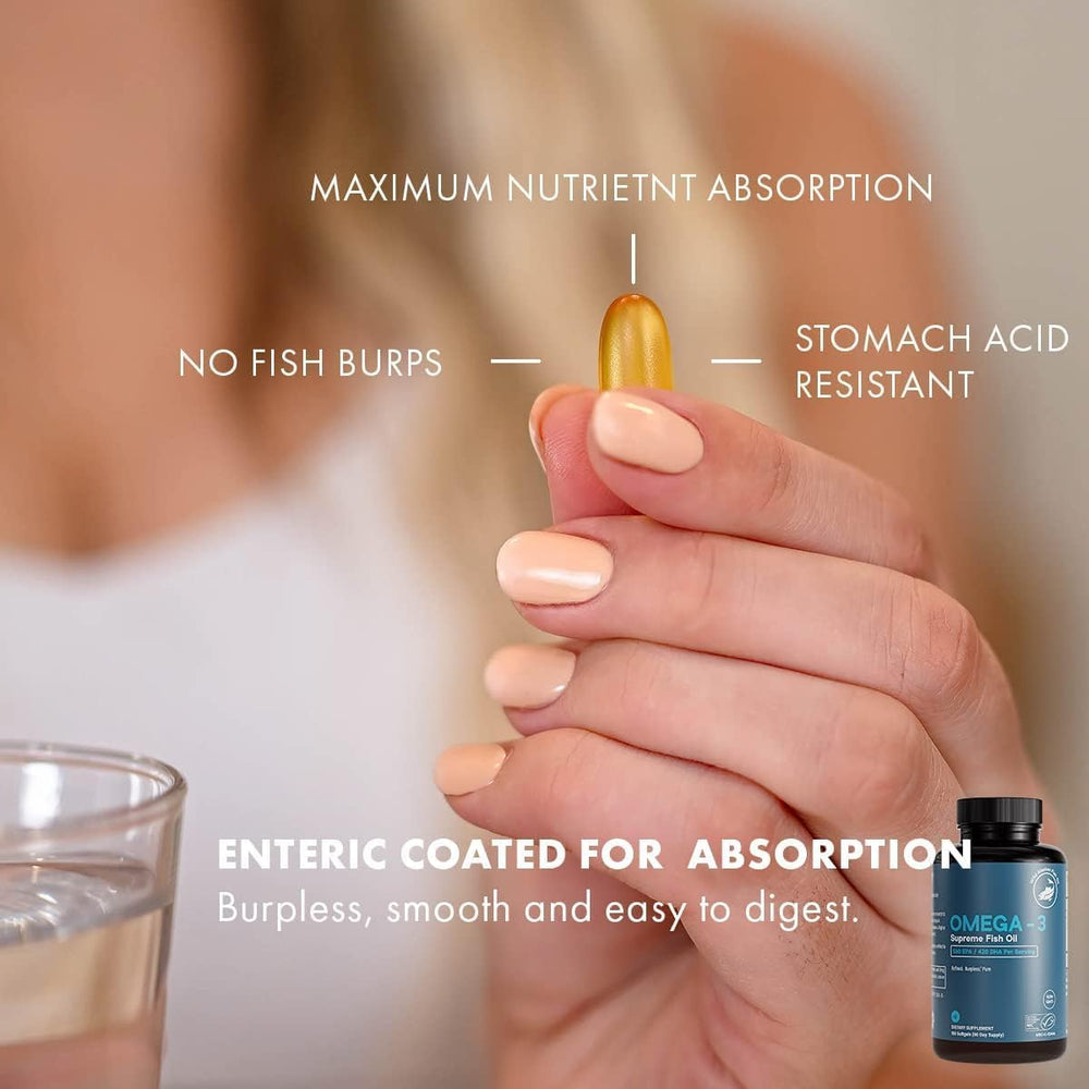 Life & Food Omega-3 Supreme MSC-certified oil from sustainable sources.