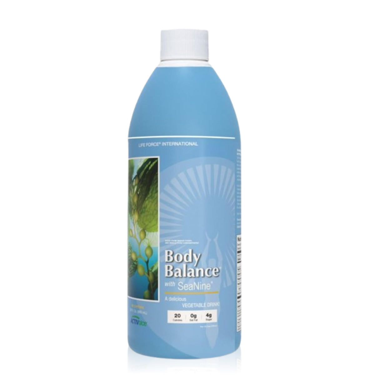 Life Force Body Balance bottle front shows a nutrient-rich label for daily wellness support.